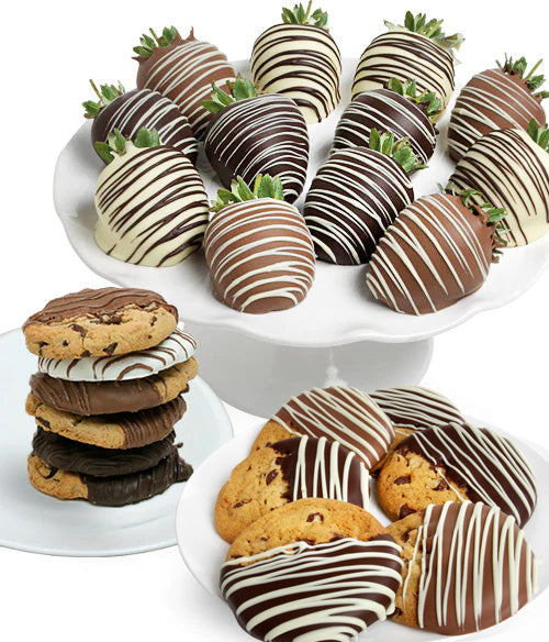 Classic Chocolate Covered Strawberries & Cookies - 24pc