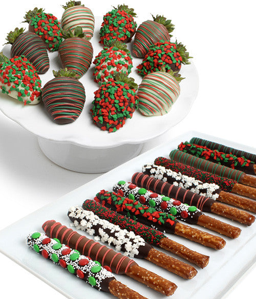 Holiday Chocolate Covered Strawberries & Pretzels - Chocolate Covered Company®
