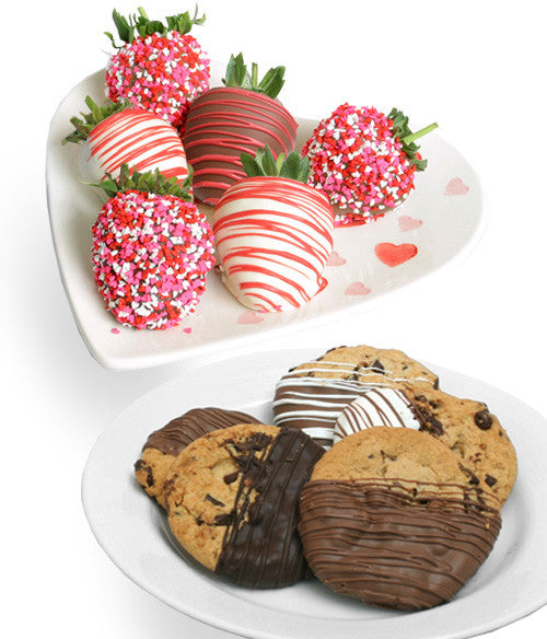 Valentine's Day Belgian Chocolate Covered Strawberries & Gourmet Cookies - Chocolate Covered Company®
