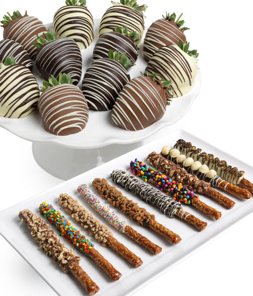 Classic Chocolate Covered Strawberries & Ultimate Pretzels - 24pc - Chocolate Covered Company®