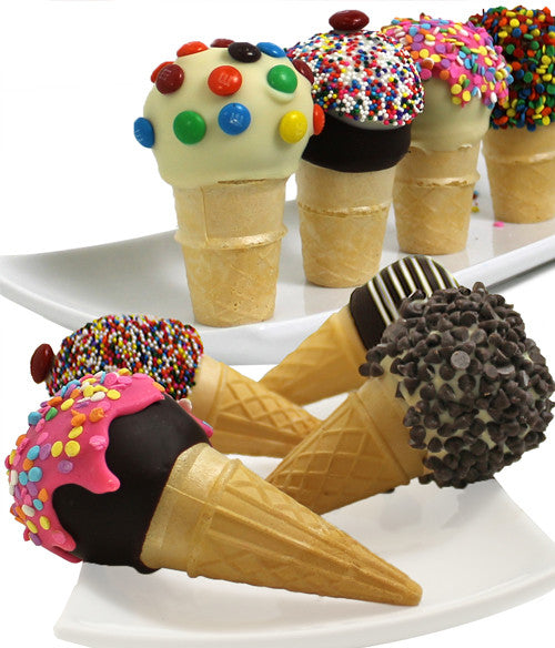 Ice Cream Cones - Chocolate Dipped Cake Pops - 8pc - Chocolate Covered Company®