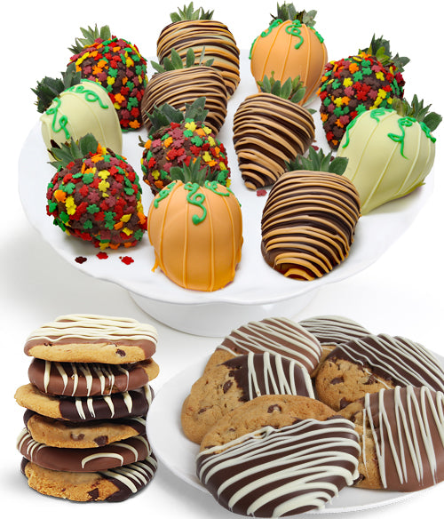 Fall Chocolate Strawberries & Gourmet Cookies - 24pc - Chocolate Covered Company®
