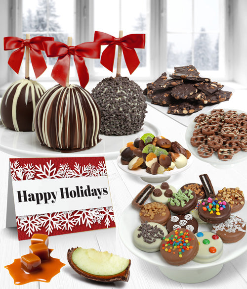 HAPPY HOLIDAYS - Grand Belgian Chocolate Covered Fruit Gift Box - Chocolate Covered Company®