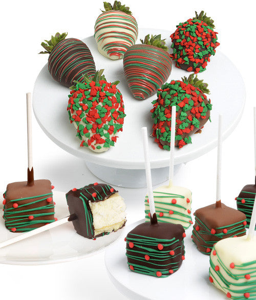 Holiday Belgian Chocolate Covered Strawberries & Mini-Cheesecakes - Chocolate Covered Company®