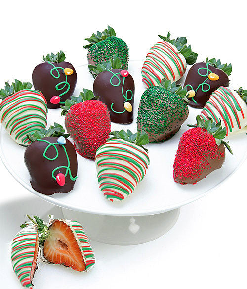 Christmas Lights Belgian Chocolate Covered Strawberries - Chocolate Covered Company®