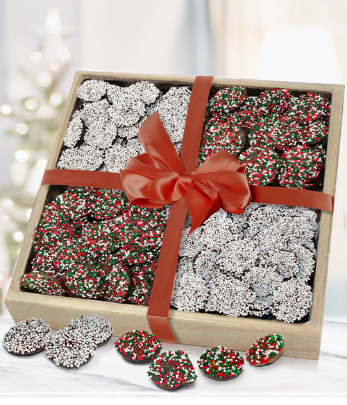Holiday Belgian Chocolate Nonpareils Gift Tray - Chocolate Covered Company®