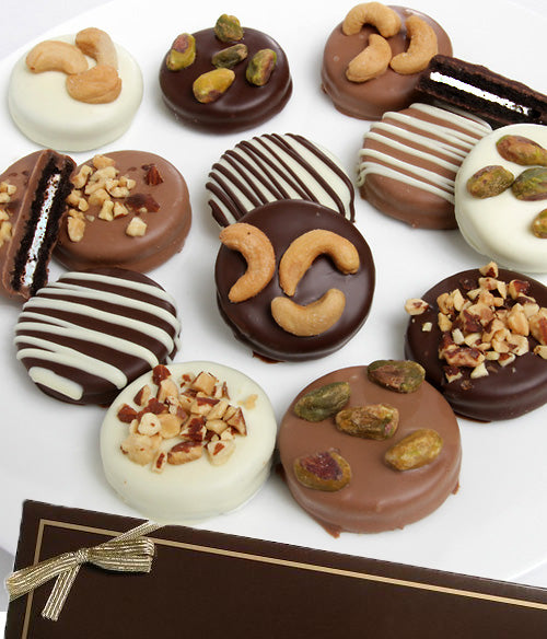 Nut Lover's Belgian Chocolate-Dipped OREO® Cookies Gift - 12pc - Chocolate Covered Company®