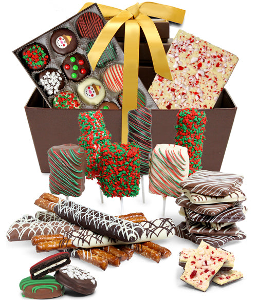 ULTIMATE HOLIDAY Belgian Chocolate Covered Gourmet Gift Basket - Chocolate Covered Company®