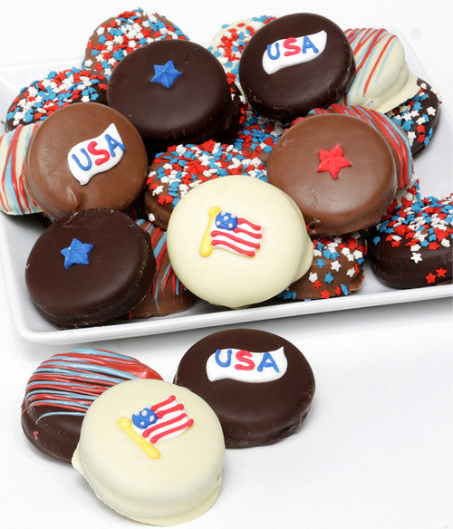 Patriotic Belgian Chocolate-Dipped OREO® Cookies Gift - 12pc - Chocolate Covered Company®