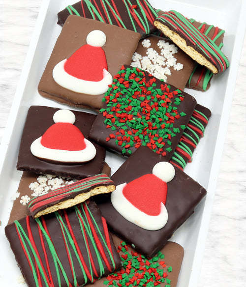 Holiday Santa Hat Belgian Chocolate Covered Graham Crackers - 12pc - Chocolate Covered Company®