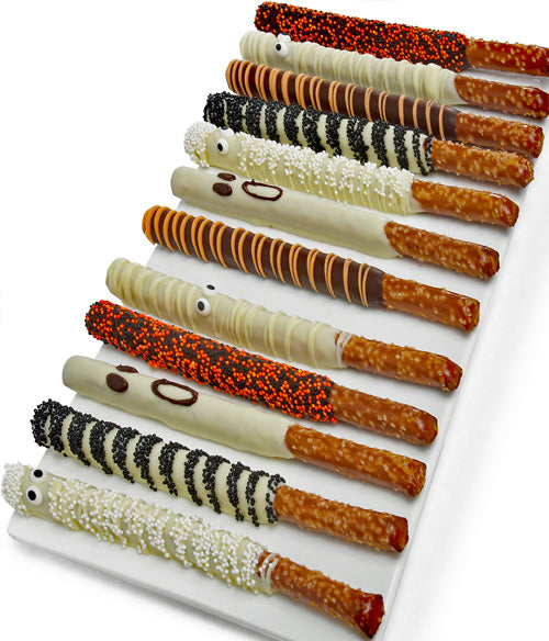 Mummy Halloween Chocolate Covered Pretzel Rods - 12pc - Chocolate Covered Company®