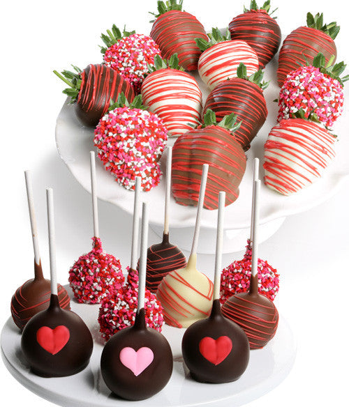 Valentine's Day Belgian Chocolate Strawberries & Cake Pops - 22pc - Chocolate Covered Company®