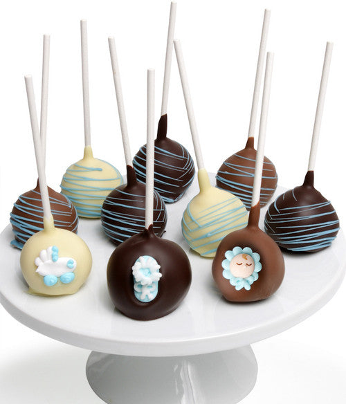 Baby Boy Chocolate Dipped Cake Pops - 10pc - Chocolate Covered Company®