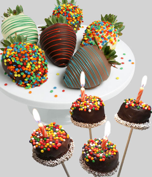 Birthday Chocolate Strawberries & Brownie Pops - Chocolate Covered Company®