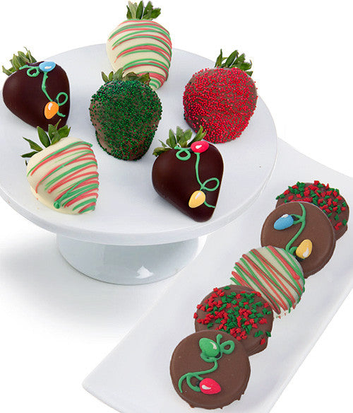 Christmas Lights Chocolate Covered Strawberries & OREO® Cookies - 12pc - Chocolate Covered Company®