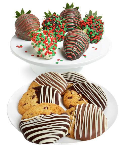 Holiday Chocolate Covered Strawberries & Gourmet Cookies