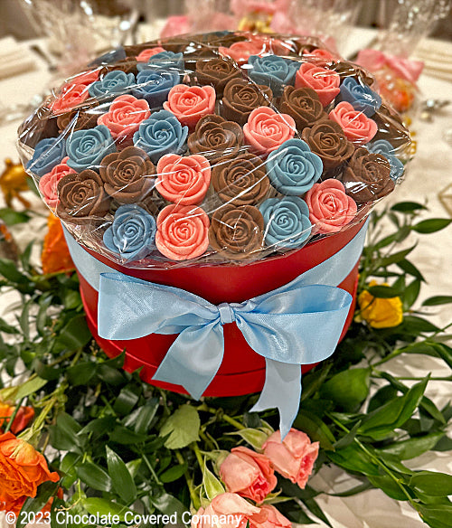 Candy Dipped Roses Choco-Petals™ - Chocolate Roses - Serenity Blue and Pink– Chocolate ...