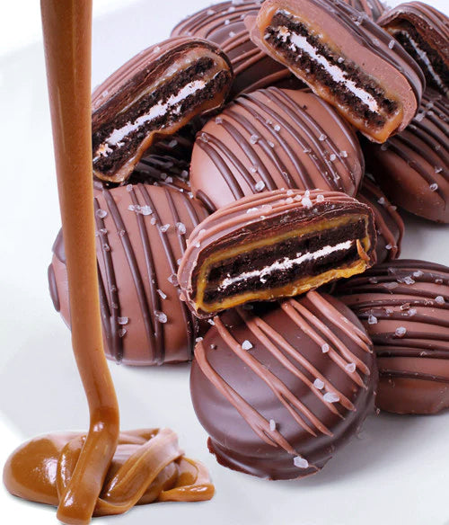 Sea Salt Caramel Belgian Chocolate Covered Sandwich Cookies Gift - 12pc - Chocolate Covered Company®