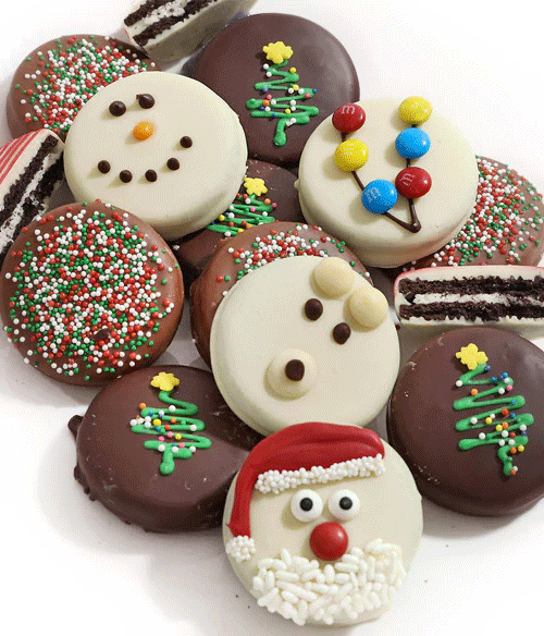 Christmas Fun Decorated Belgian Chocolate Covered OREO® Cookies Gift - 12pc