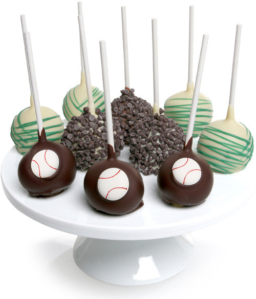 Baseball Chocolate Dipped Cake Pops - 10pc - Chocolate Covered Company®