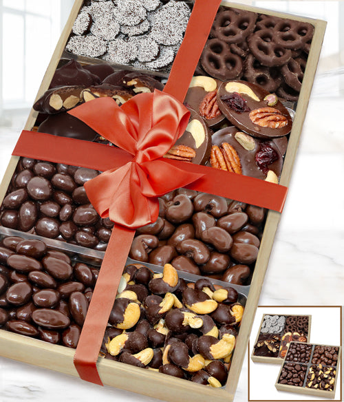 Dark Belgian Chocolate Covered Nut & Snack Gift Tray Set - Chocolate Covered Company®