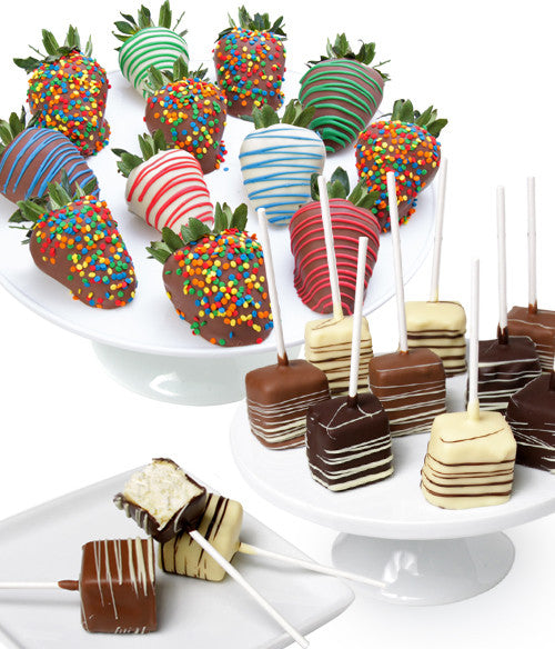 Birthday Chocolate Strawberries & Cheesecakes Pops - 22pc - Chocolate Covered Company®