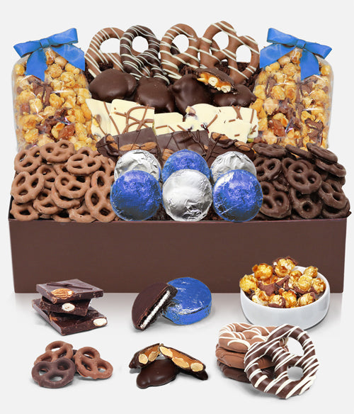Winter Sensational Belgian Chocolate Snack Gift Basket Tray - Chocolate Covered Company®