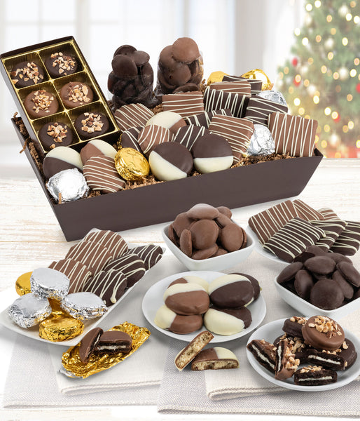 Belgian Chocolate Covered Cookie Gift Basket Tray - Chocolate Covered Company®