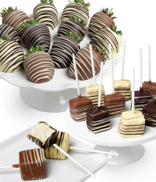Classic Belgian Chocolate Strawberries & Cheesecake Pops - 22pc - Chocolate Covered Company®