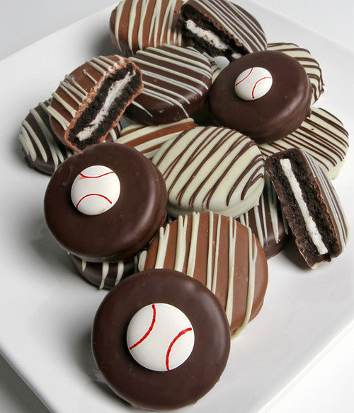 Baseball Belgian Chocolate-Dipped Sandwich Cookies Gift - 12pc - Chocolate Covered Company®
