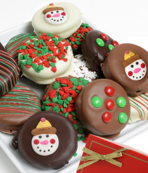 Holiday Belgian Chocolate-Dipped  Sandwich Cookies Gift - 12pc - Chocolate Covered Company®