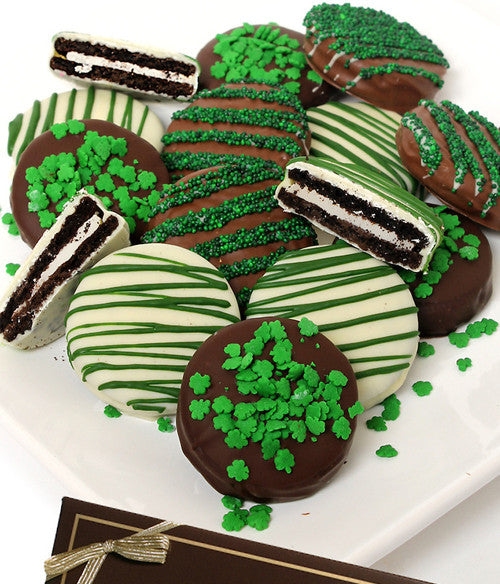 St Patrick's Day Chocolate-Dipped Sandwich Cookies Gift - 12pc - Chocolate Covered Company®