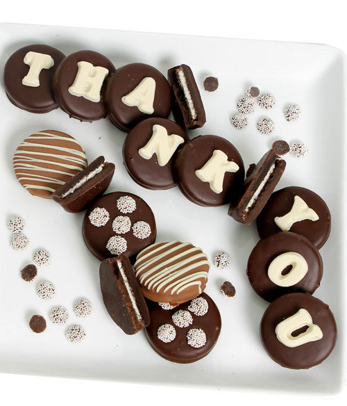 THANK YOU - Decorated Chocolate-Dipped Sandwich Cookies Gift - Chocolate Covered Company®