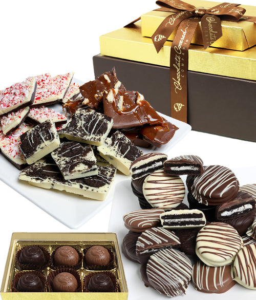 EXECUTIVE FAVORITE Belgian Chocolate Gift Tower (ARTISAN EDITION) - Chocolate Covered Company®