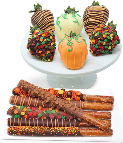 Fall Chocolate Covered Strawberries & Pretzels - Chocolate Covered Company®
