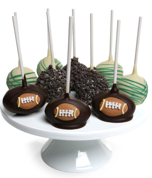 Football Chocolate Dipped Cake Pops - 10pc - Chocolate Covered Company®