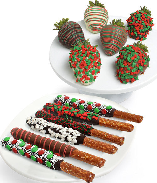 Holiday Chocolate Covered Strawberries & Pretzels - Chocolate Covered Company®
