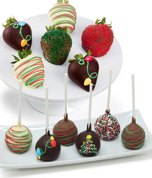 Christmas Lights Chocolate Covered Strawberries & Cake Pops - 12pc - Chocolate Covered Company®