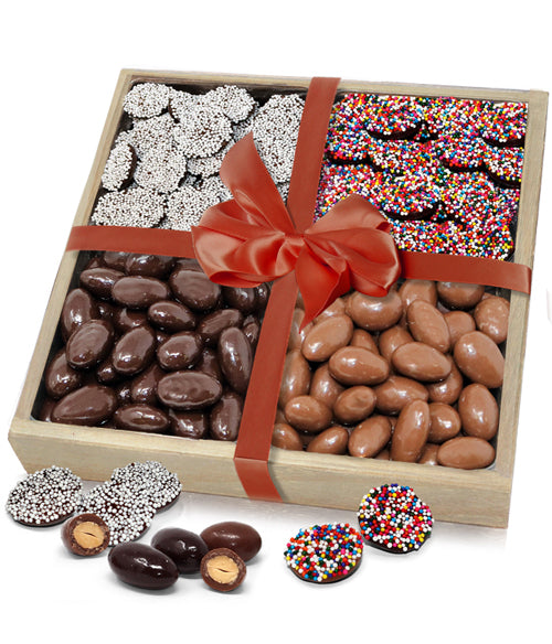 Celebration Belgian Chocolate Covered Almonds & Nonpareils Gift Tray - Chocolate Covered Company®