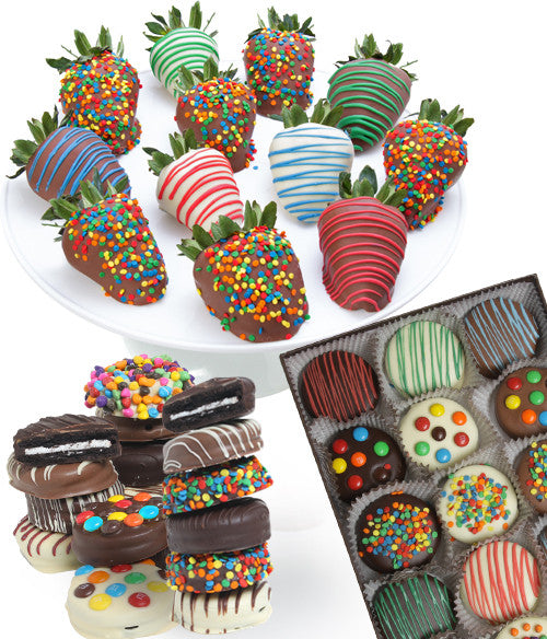 Birthday Chocolate Strawberries & Ultimate Sandwich Cookies - 24pc - Chocolate Covered Company®