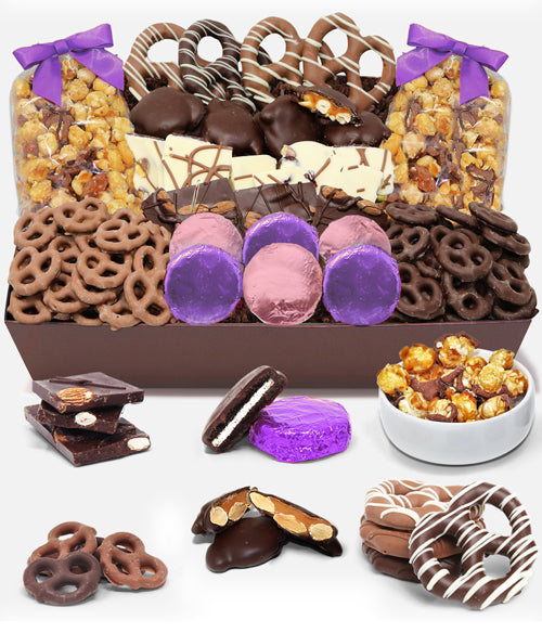MOTHER'S DAY - Sensational Belgian Chocolate Snack Gift Basket Tray - Chocolate Covered Company®