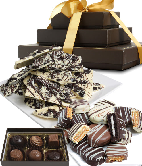 FANCY BELGIAN CHOCOLATE Gourmet Gift Tower (ARTISAN EDITION) - Chocolate Covered Company®