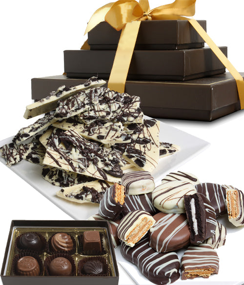 FANCY BELGIAN CHOCOLATE Gourmet Gift Tower (ARTISAN EDITION) - Chocolate Covered Company®