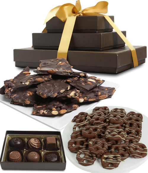 Sweet and Salty Dark Belgian Chocolate Gift Tower - Chocolate Covered Company®