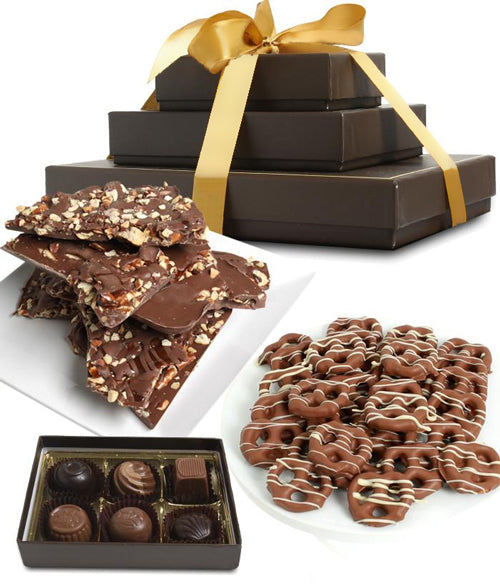 Sweet and Salty Milk Belgian Chocolate Gift Tower - Chocolate Covered Company®