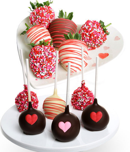 Valentine's Day Belgian Chocolate Covered Strawberries & Cake Pops - 12pc - Chocolate Covered Company®