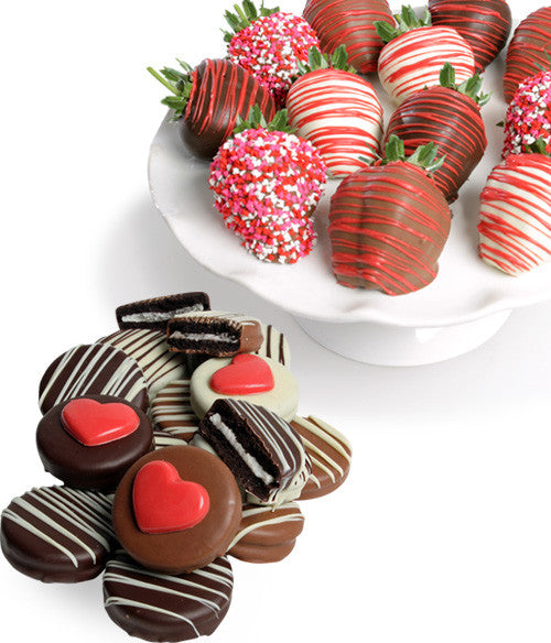 Valentine's Day Belgian Chocolate Covered Strawberries & Decorated Cookies - 24pc - Chocolate Covered Company®