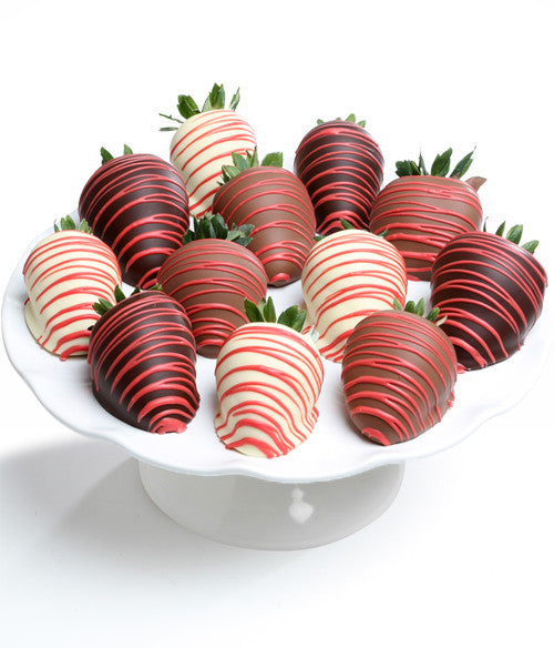 Elegant Red Drizzle Belgian Chocolate Covered Strawberries - Chocolate Covered Company®