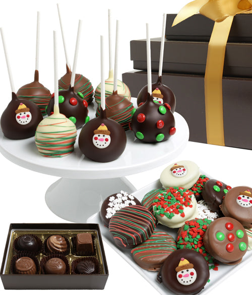 SPECTACULAR FESTIVE Belgian Chocolate Covered Gift Tower - Chocolate Covered Company®