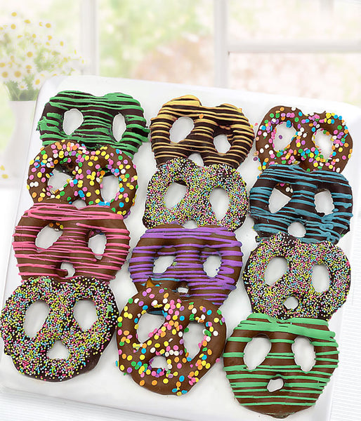 Elegant Spring Chocolate Covered Pretzels - 12pc - Chocolate Covered Company®